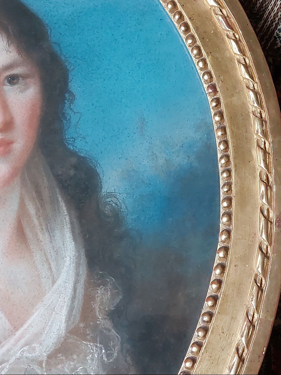 Aimée Duvivier, Portrait Of A Young Girl In Pastel, 1800.-photo-2
