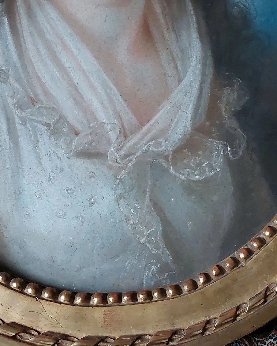 Aimée Duvivier, Portrait Of A Young Girl In Pastel, 1800.-photo-3