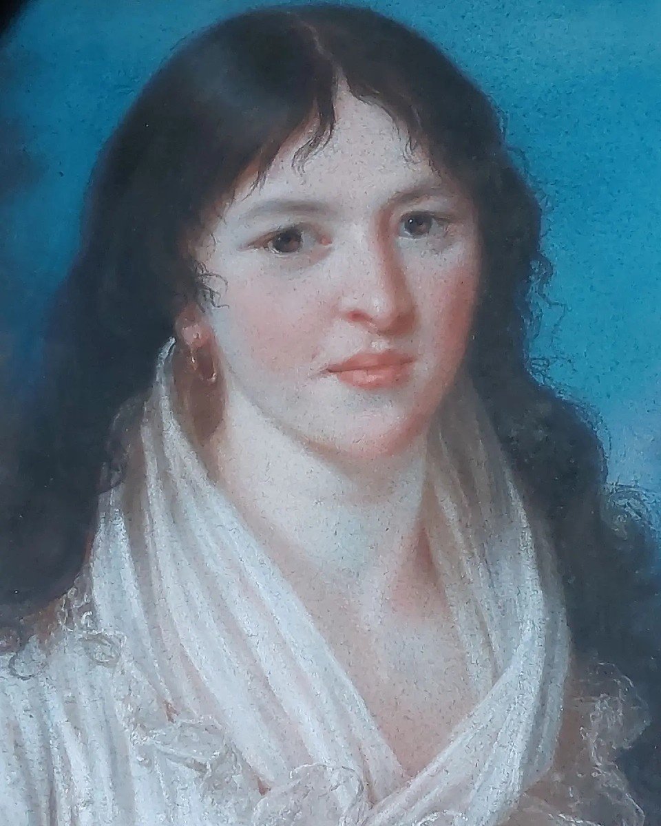 Aimée Duvivier, Portrait Of A Young Girl In Pastel, 1800.