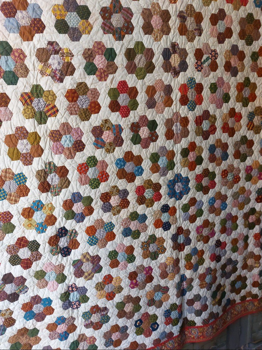 Couverture Piquée Patchwork Provence Milieu XIXe -photo-2