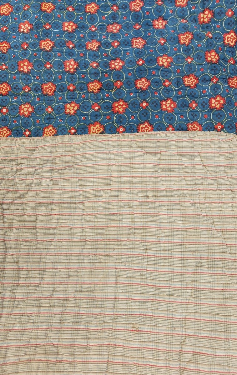 Courtepointe époque XIXe Foulard Indigo -photo-1