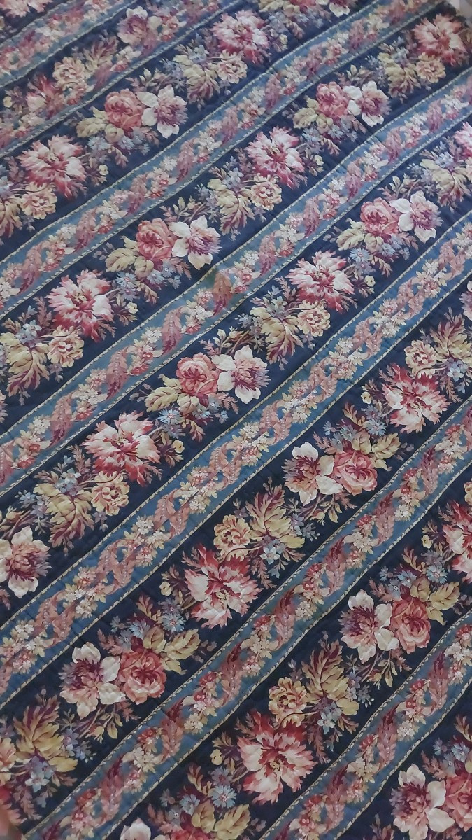 Couverture piquée d'époque XIXe Napoléon 3-photo-2