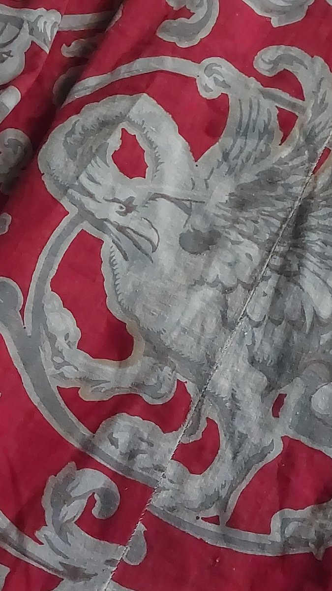 Bolbec Toile Bed Canopy Curtain, 19th Century -photo-3