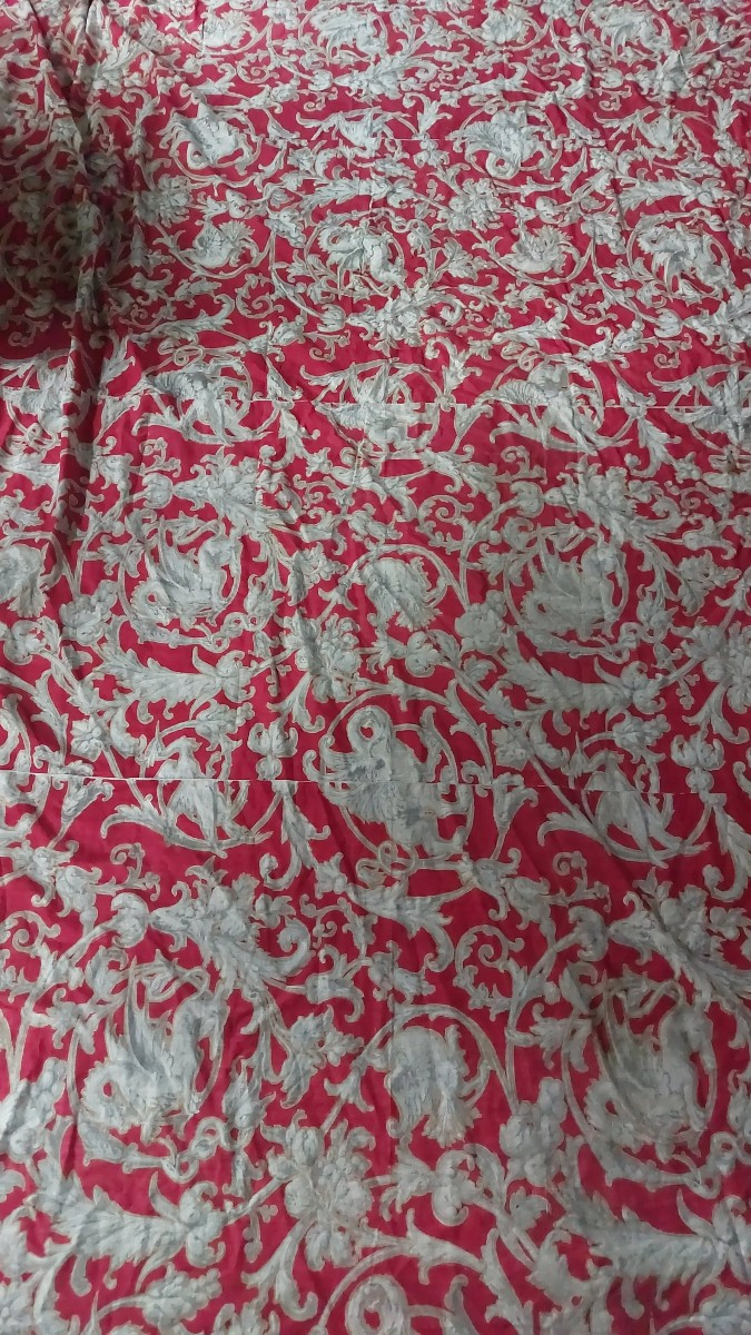 Bolbec Toile Bed Canopy Curtain, 19th Century 