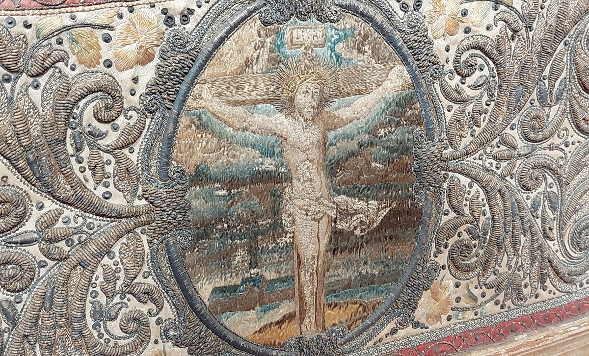 Broderie XVIIe Christ 