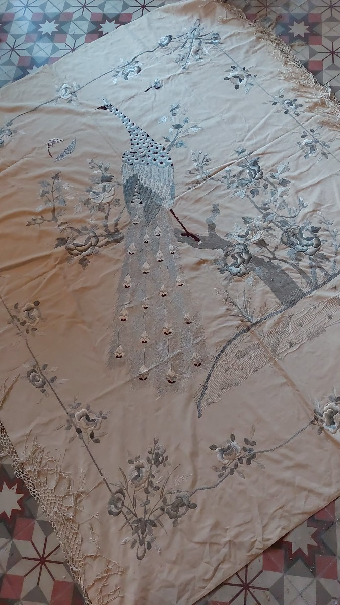 Dessus de lit brodé Indochine -photo-2