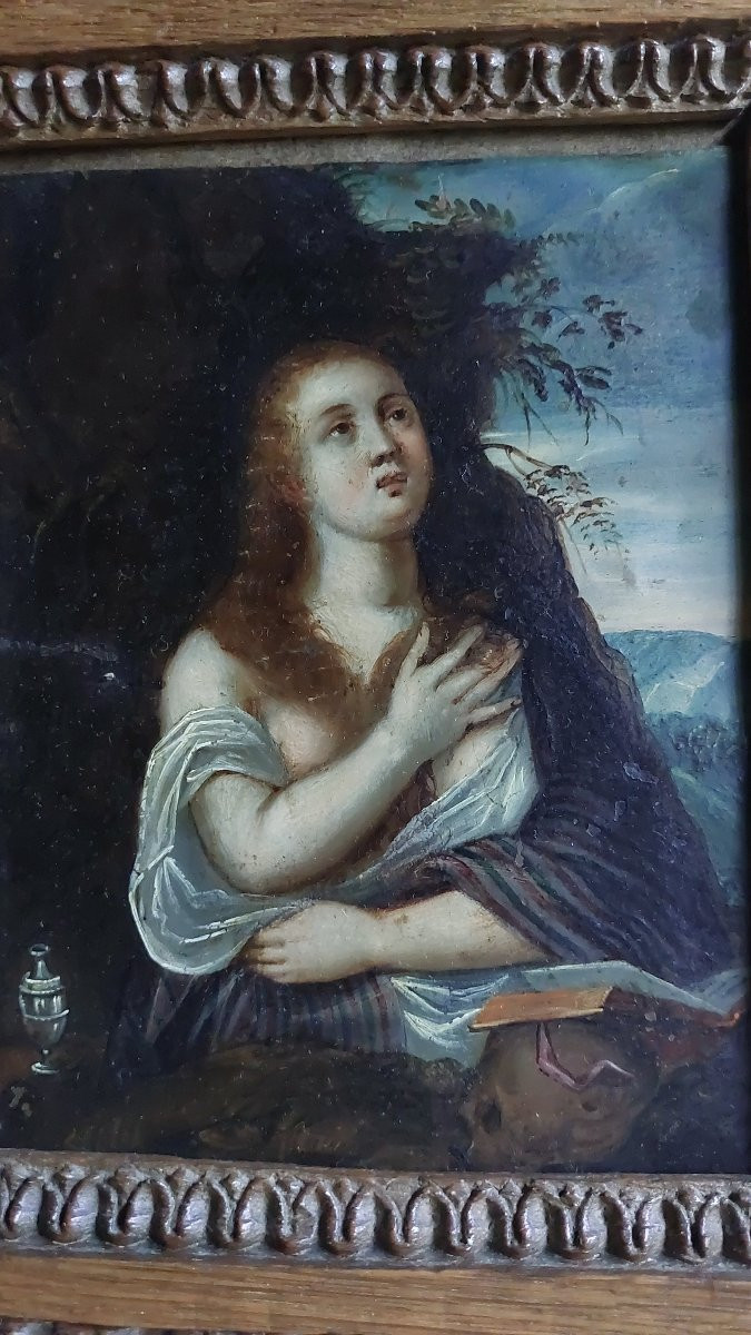Oil On Copper, Mary Magdalene, 17th Century-photo-4