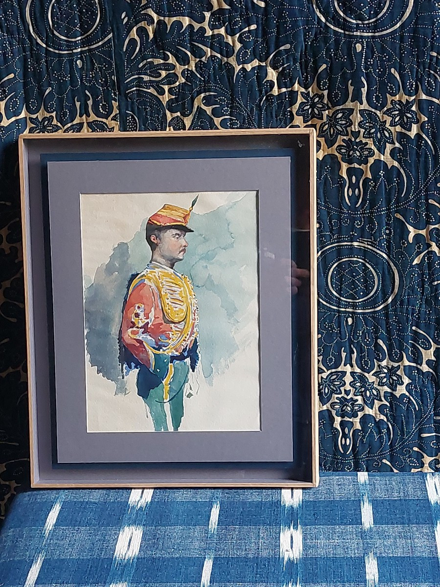 19th Century Watercolor Portrait Of A Man -photo-5