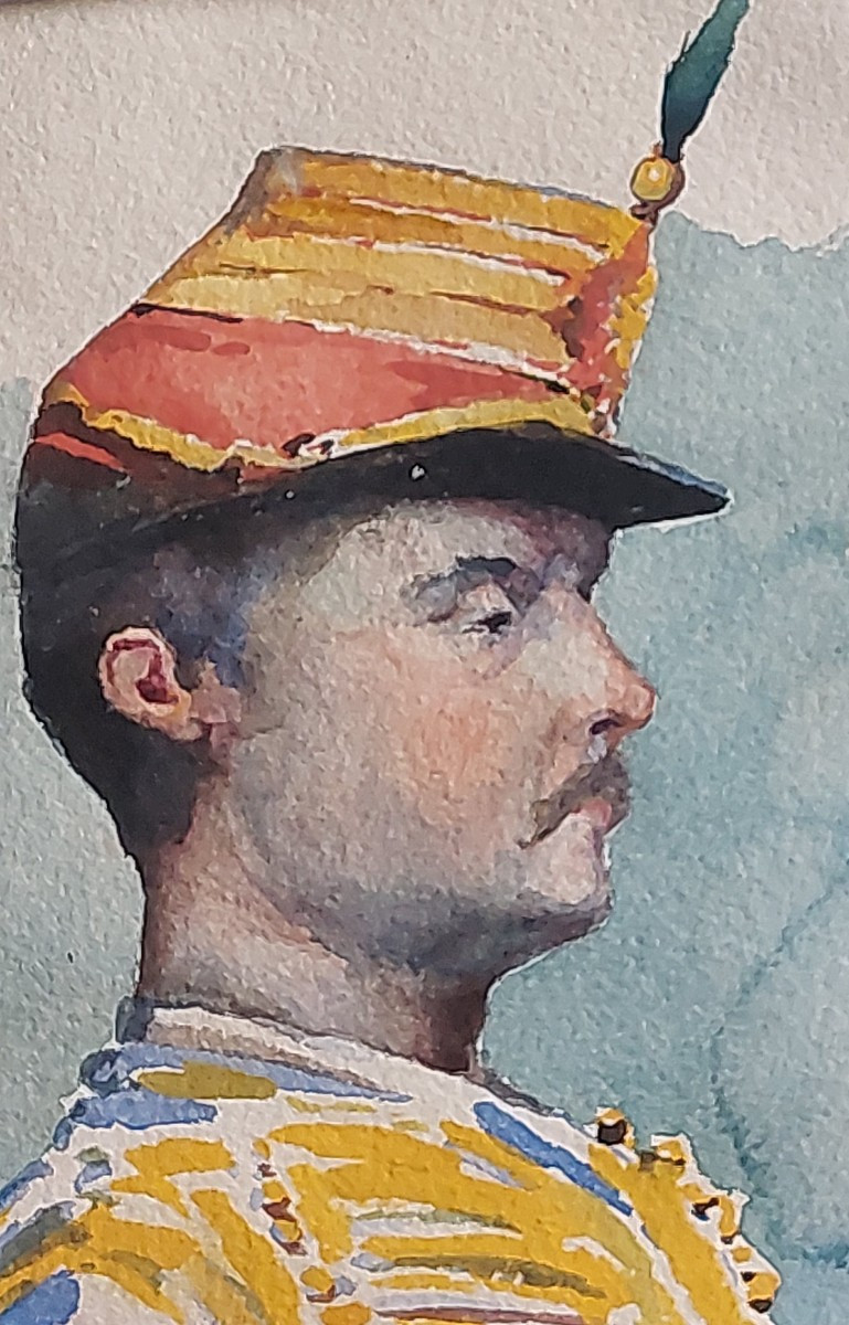 19th Century Watercolor Portrait Of A Man 