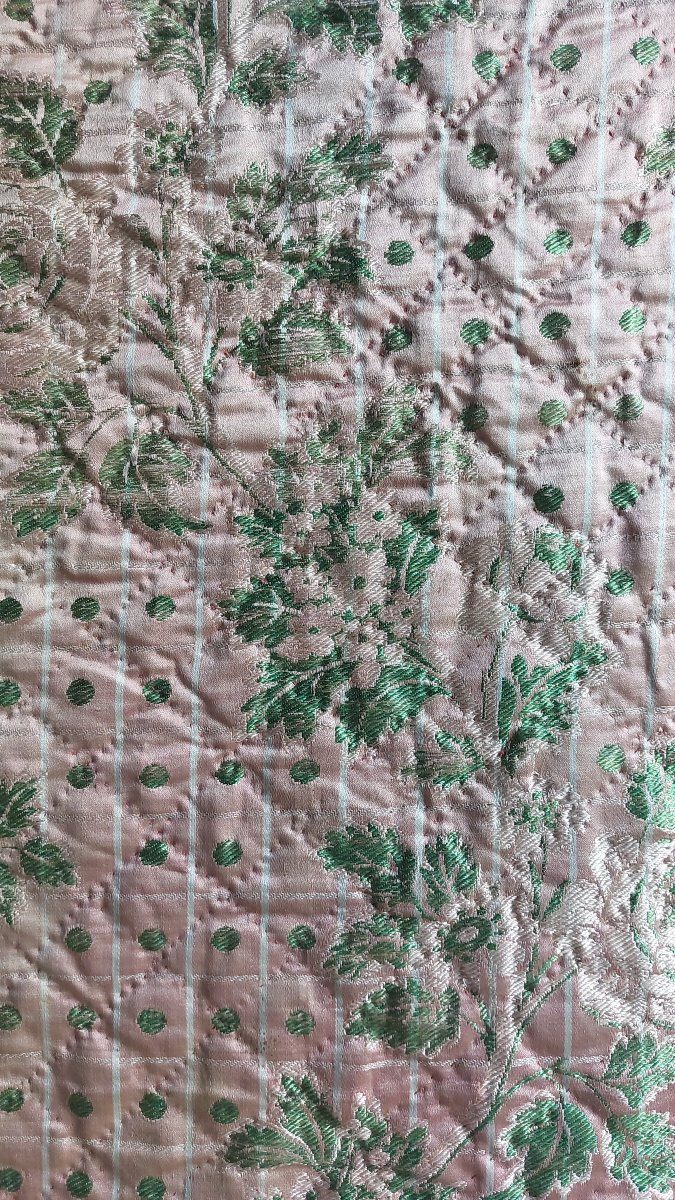 Dessus lit duchesse soie XVIIIe -photo-4