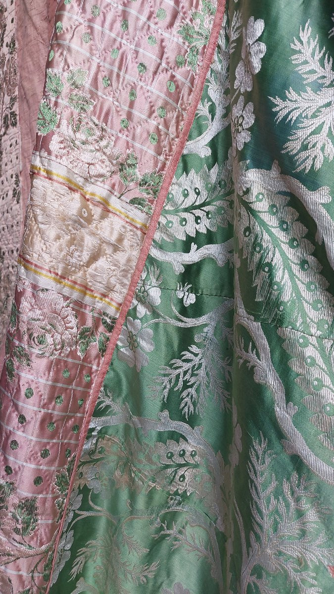 Dessus lit duchesse soie XVIIIe -photo-2