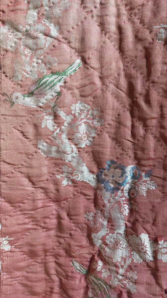 Dessus lit duchesse soie XVIIIe -photo-5