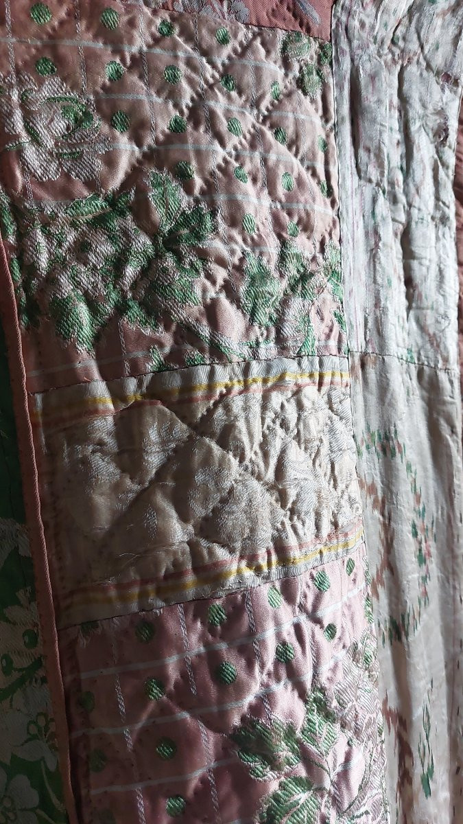 Dessus lit duchesse soie XVIIIe -photo-7