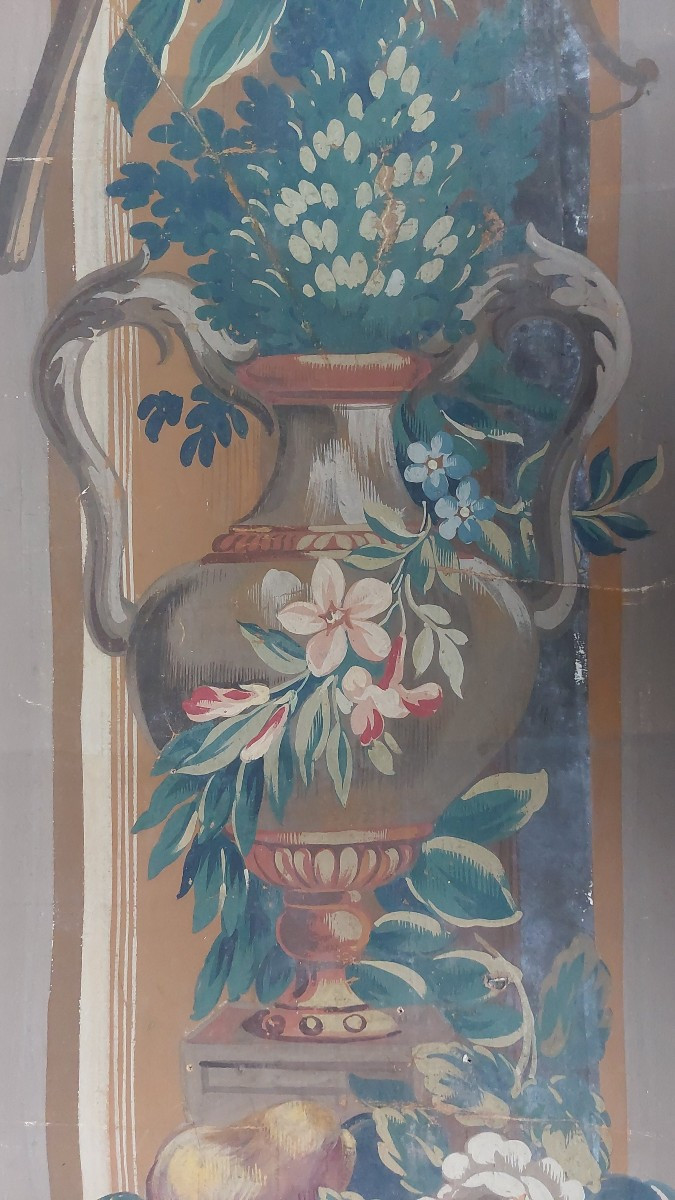 Gouache Tapestry Cardboard, 19th Century -photo-2