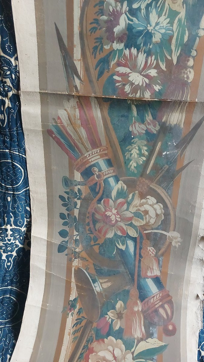 Gouache Tapestry Cardboard, 19th Century -photo-3