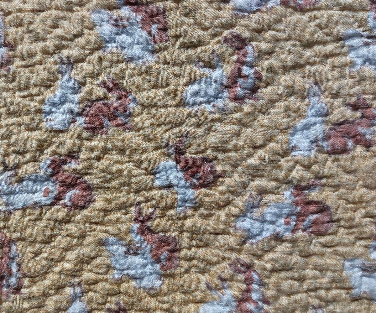 Courtepointe époque XIXe lapin-photo-2