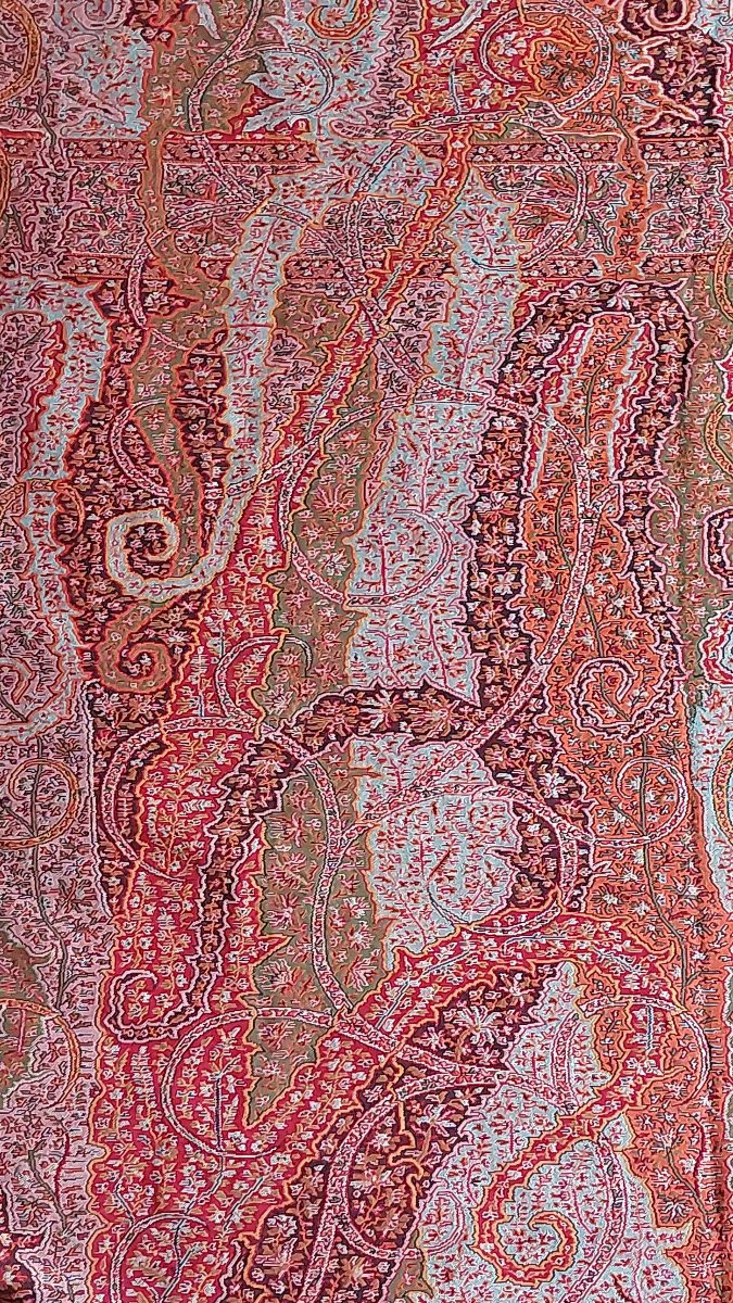 Long châle cachemire français milieu XIXe -photo-3