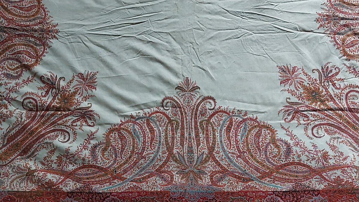 Long châle cachemire français milieu XIXe -photo-3