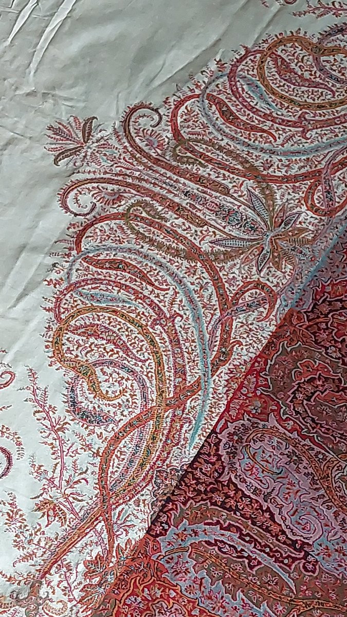 Long châle cachemire français milieu XIXe -photo-5