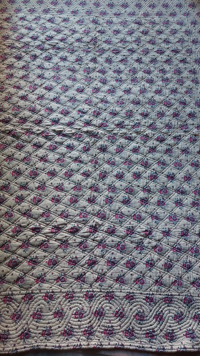 Couverture piquée d'époque XIXe -photo-2