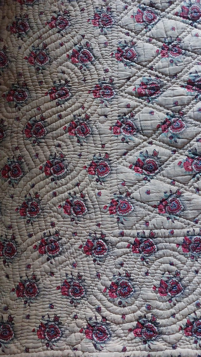 Couverture piquée d'époque XIXe -photo-3