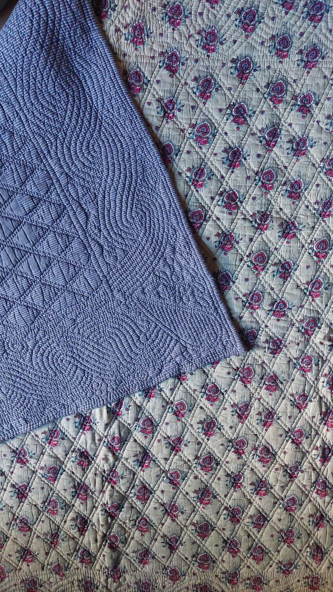 Couverture piquée d'époque XIXe -photo-1