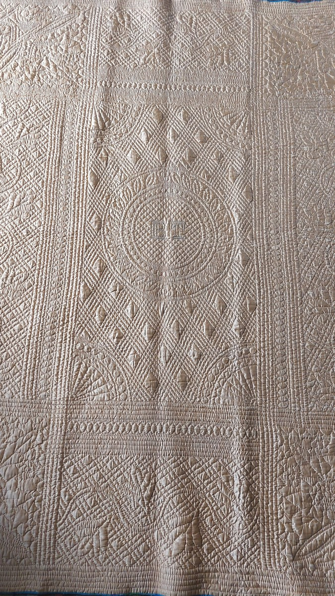 19th Century Silk Wedding Quilt-photo-2