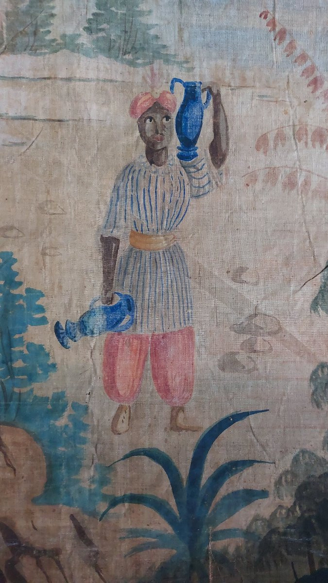 Toile peinte XIXe Charles X -photo-4