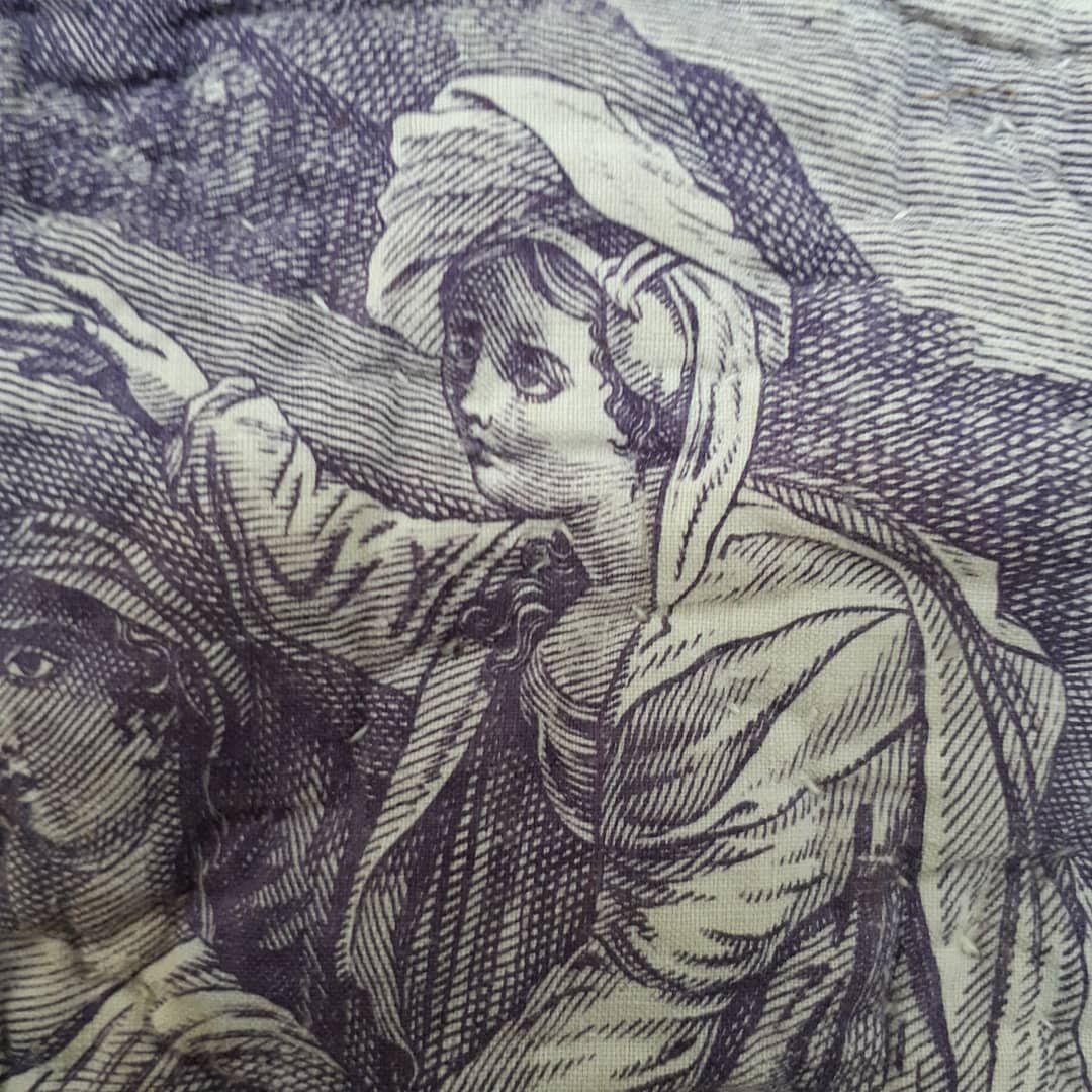 Ensemble Pour Lit à La Duchesse Avec Chef De Pièce Toile De Nantes 1815-photo-2
