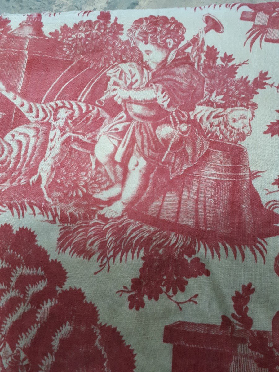 Paire De Lambrequin Toile De Nantes l'Art d'Aimer Début XIXe -photo-3