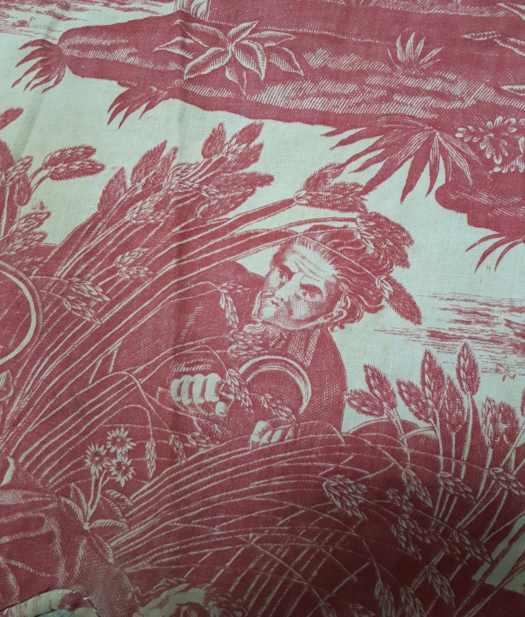 Paire De Lambrequin Toile De Nantes l'Art d'Aimer Début XIXe -photo-4