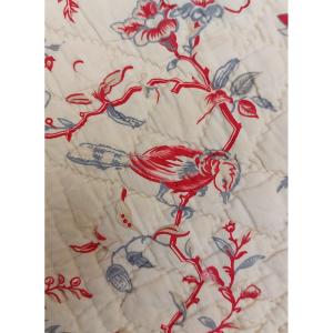 Couverture piquée d'époque XIXe  oiseaux 