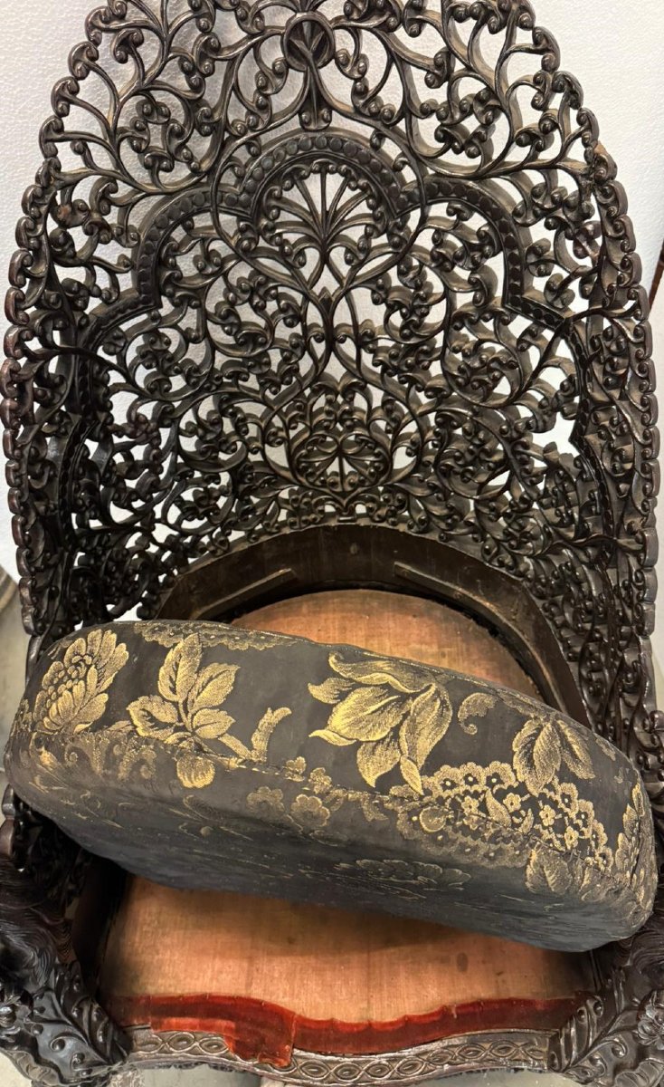 19th Century Anglo-indian Openwork Chair-photo-5