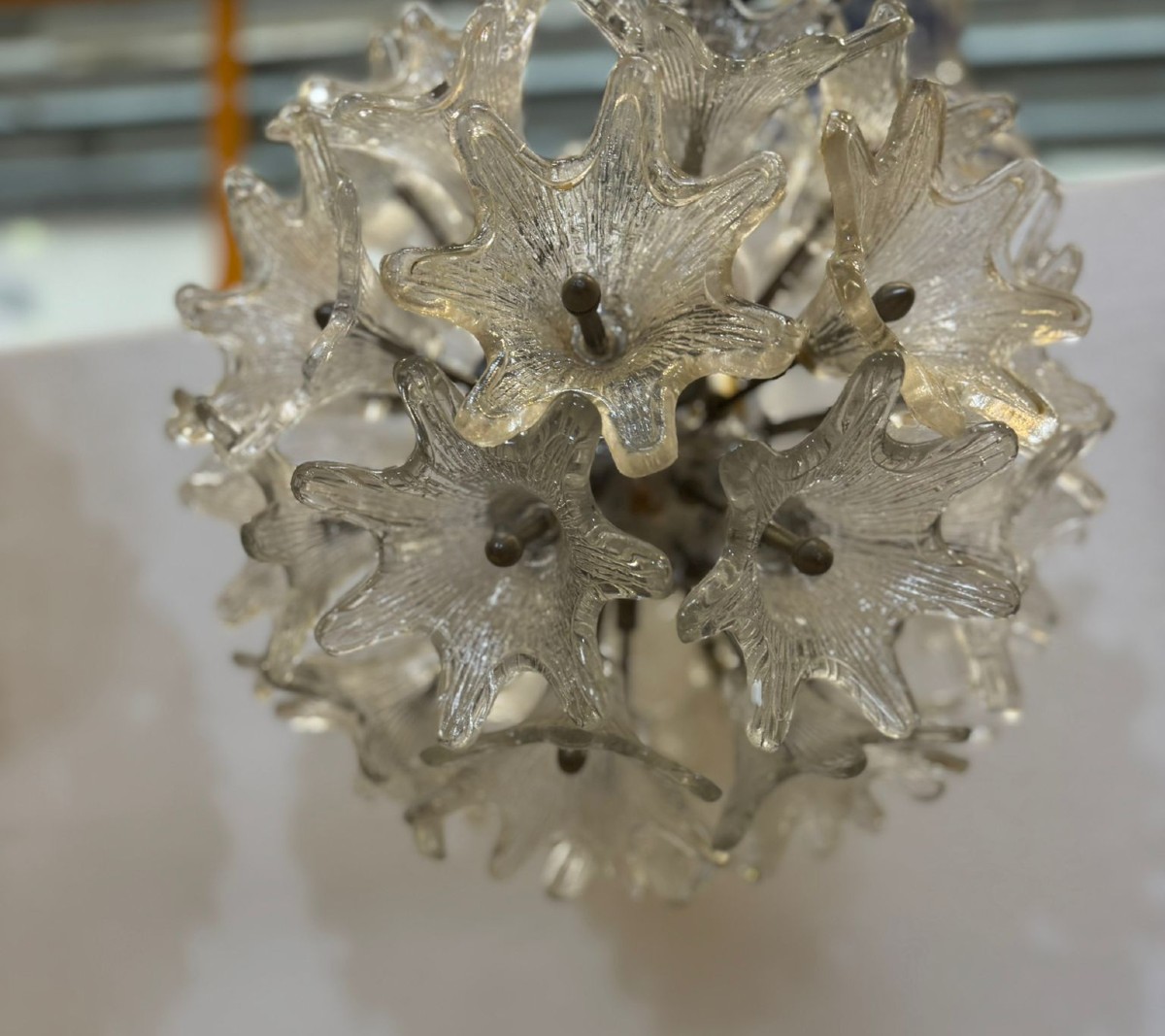 A Pair Of Sputnik Glass Flower Chandeliers-photo-1