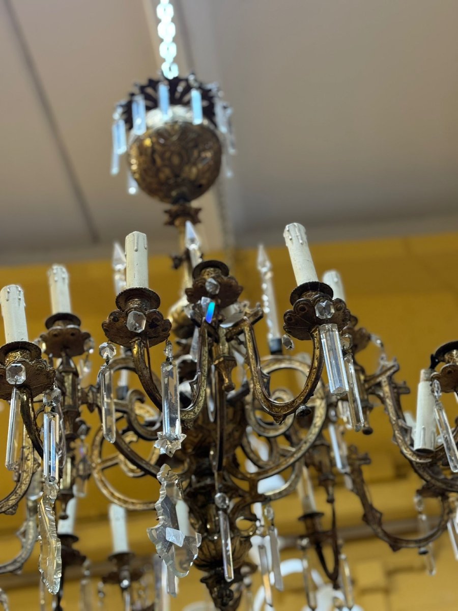 French Gilded Bronze Chandelier-photo-2