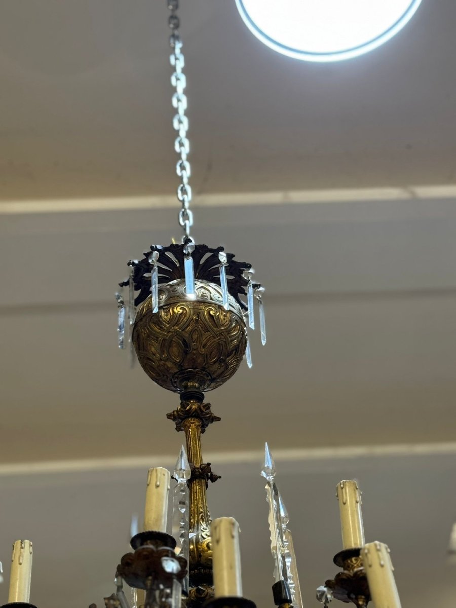 French Gilded Bronze Chandelier-photo-4