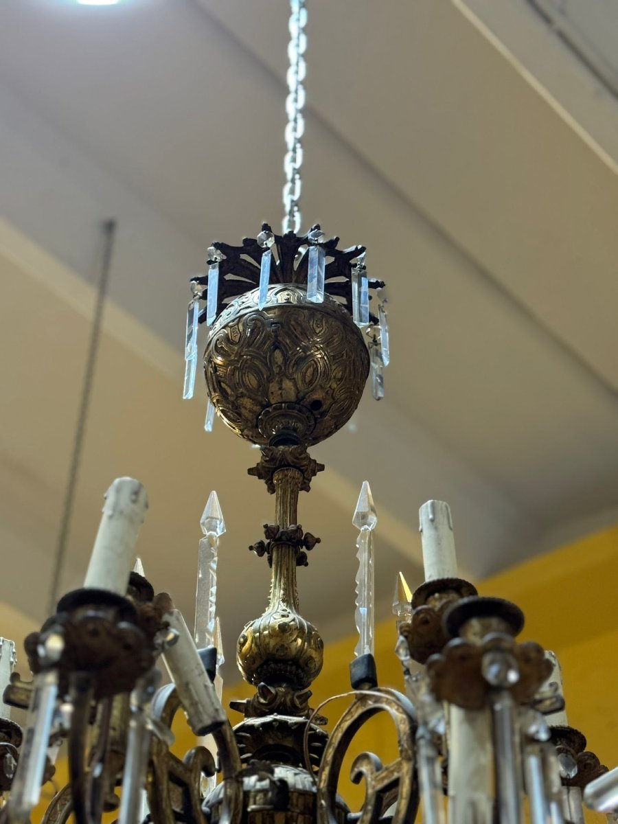 French Gilded Bronze Chandelier-photo-1