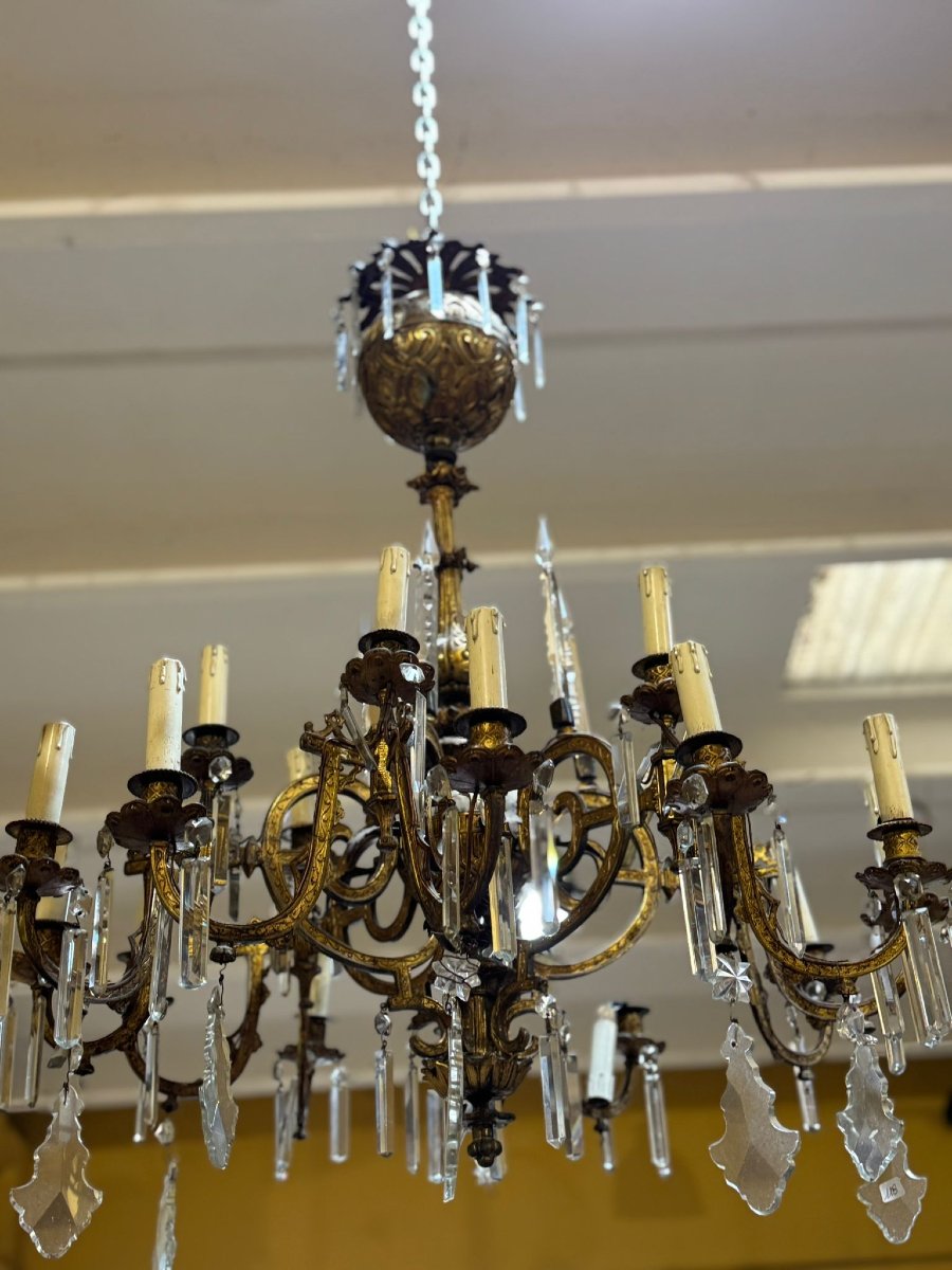 French Gilded Bronze Chandelier-photo-2