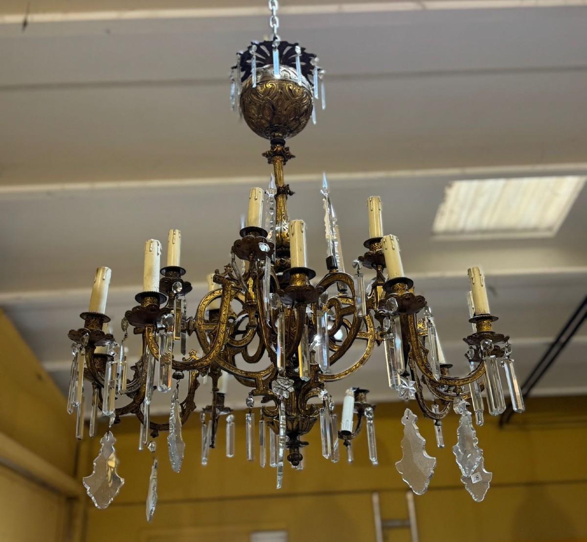 French Gilded Bronze Chandelier