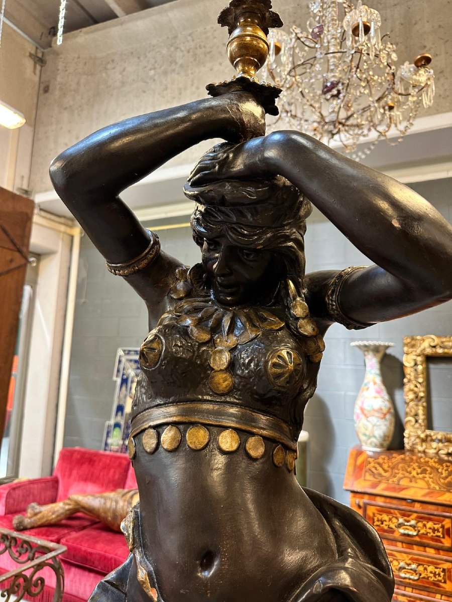 Odalisque en terre cuite, France du XIXe siècle-photo-7