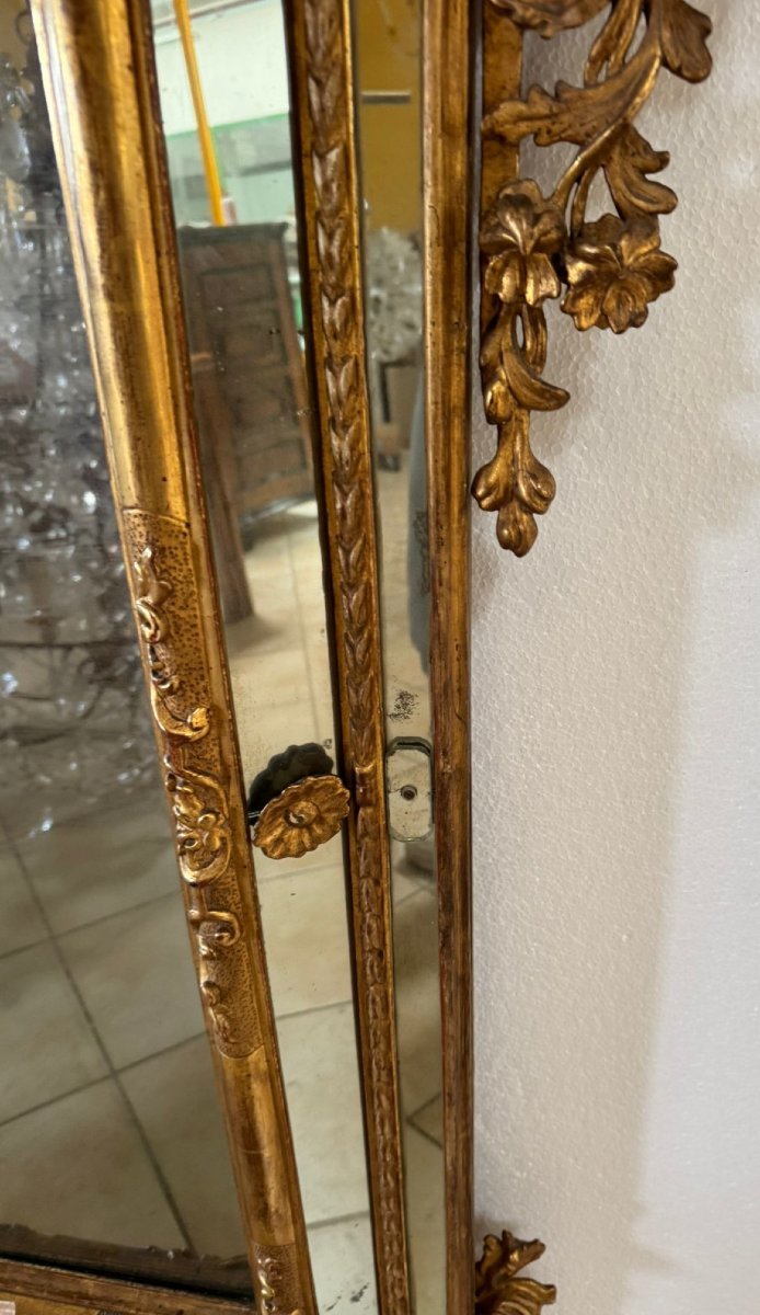 Carved And Gilded Mirror, Piedmont 18th Century-photo-3
