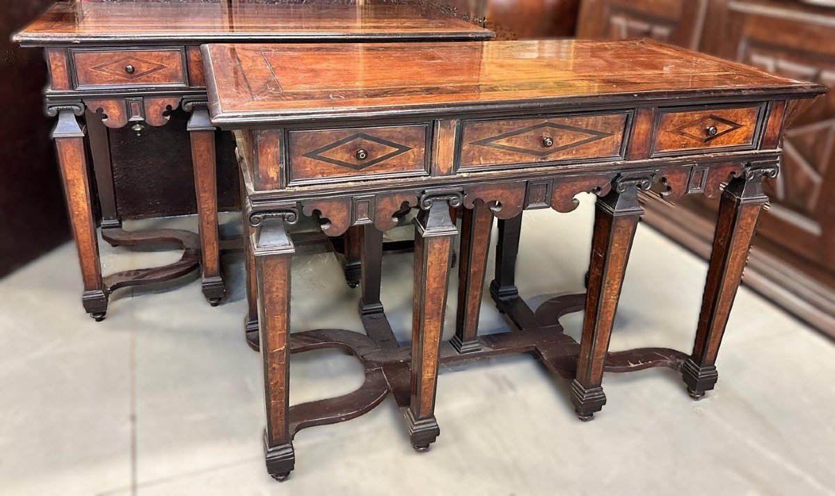 Pair Of Center Tables, Piedmont, 17th Century