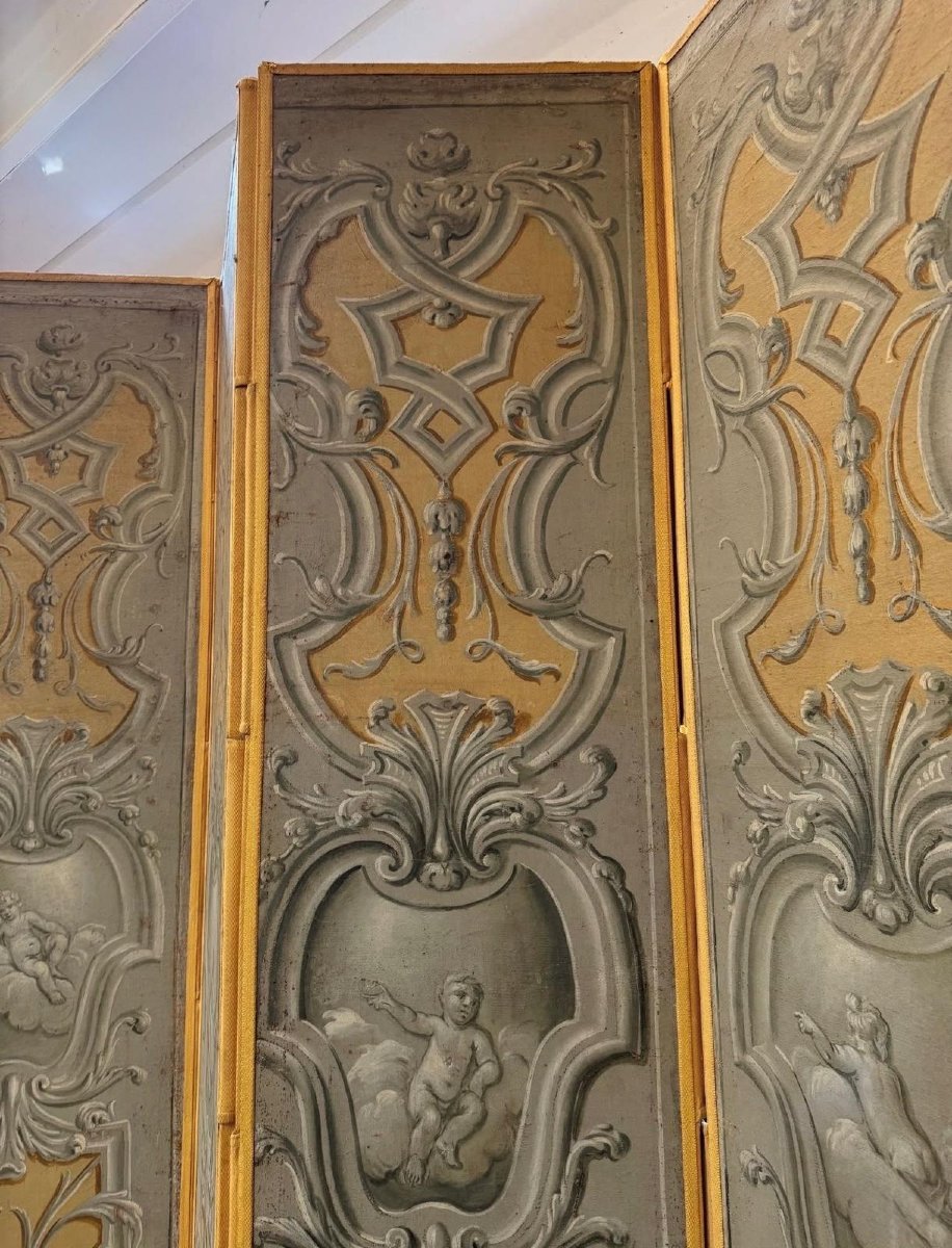 Venetian Six-panel Screen, 18th Century.-photo-3
