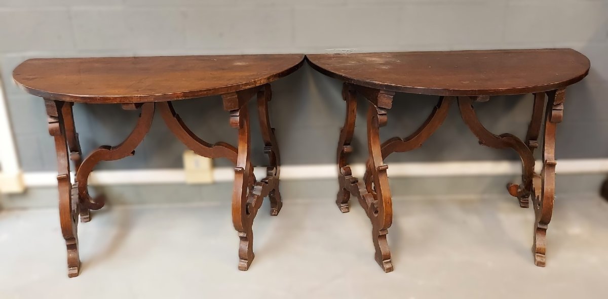 Paire de consoles demi-lunes-photo-2