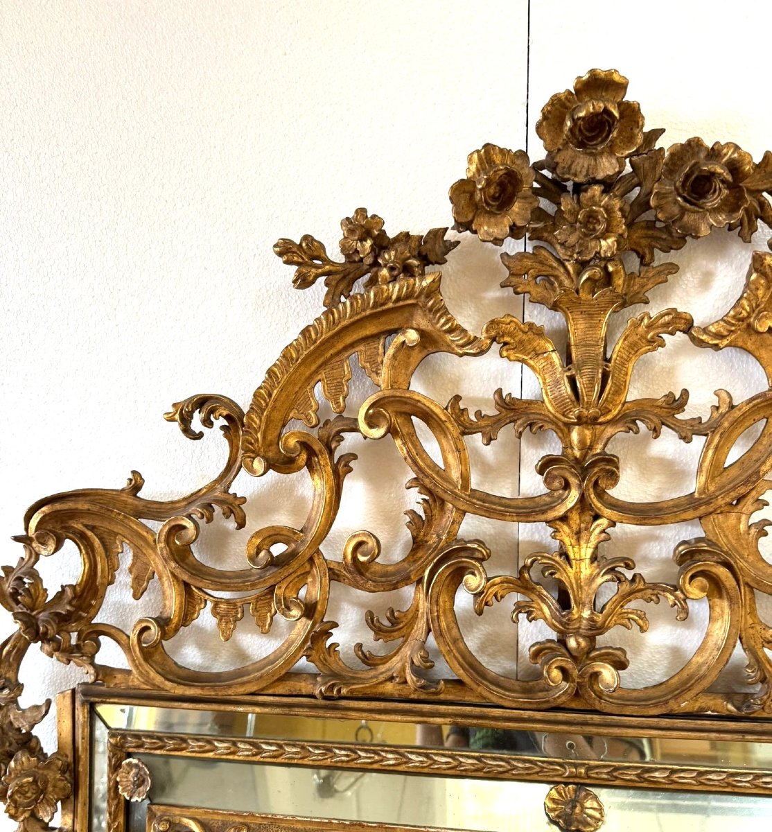 Miroir sculpté et doré, Piémont XVIIIe siècle-photo-2