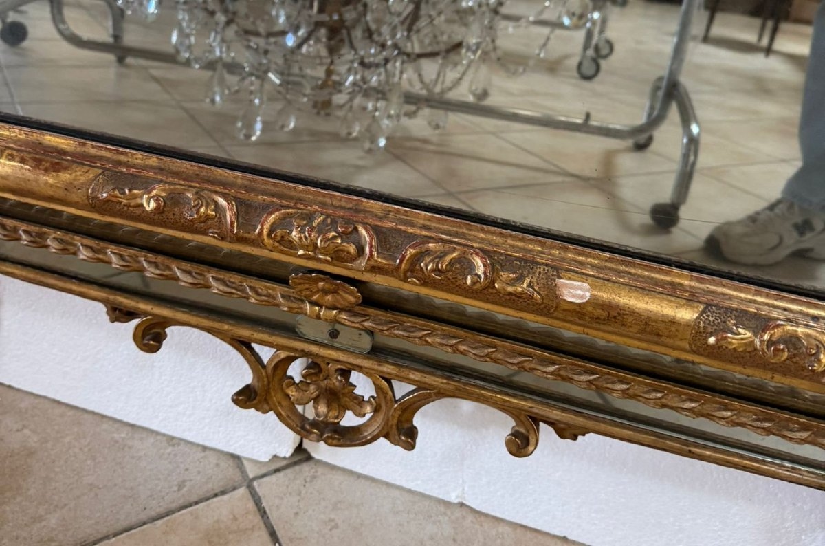 Miroir sculpté et doré, Piémont XVIIIe siècle-photo-4