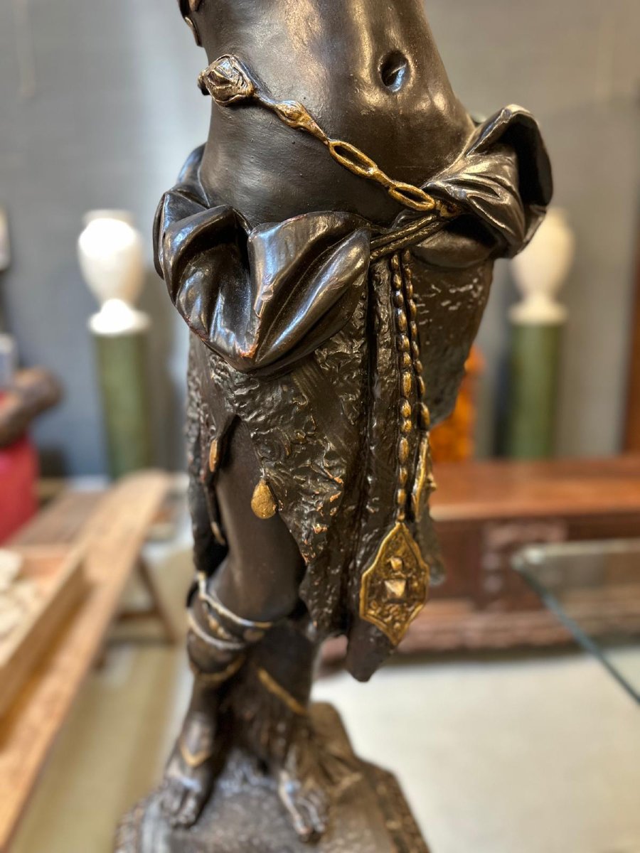 Odalisque en terre cuite, France du XIXe siècle-photo-4