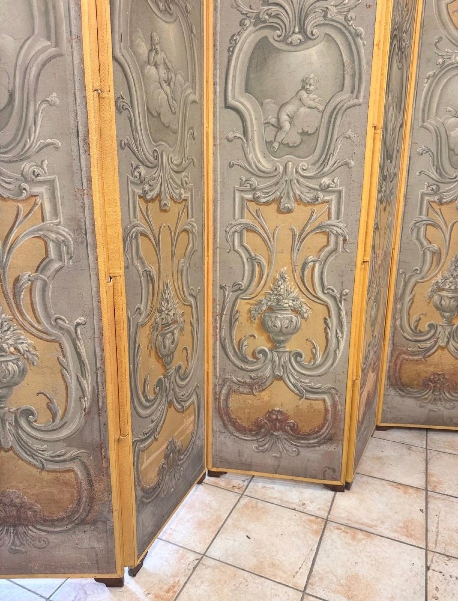 Venetian Six-panel Screen, 18th Century.-photo-4