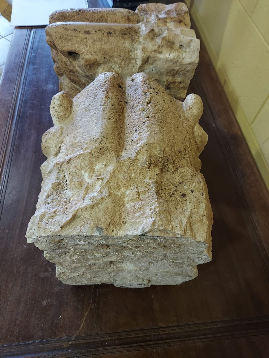 Masques de fontaine en pierre calcaire-photo-3