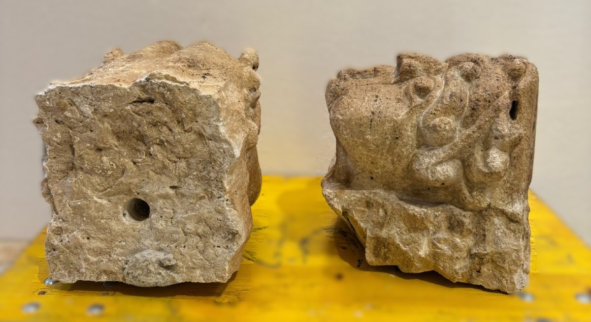 Masques de fontaine en pierre calcaire-photo-5